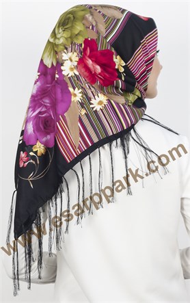 111-0016-04 PİRAMİT PÜSKÜLLÜ EŞARP