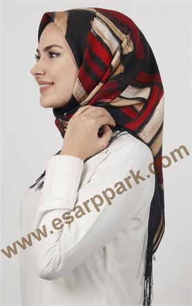 111-0016-06 PİRAMİT PÜSKÜLLÜ EŞARP