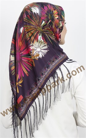 111-0016-09 PİRAMİT PÜSKÜLLÜ EŞARP