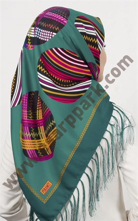 111-0016-12 PİRAMİT PÜSKÜLLÜ EŞARP