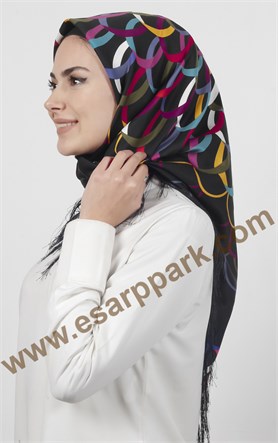 111-0017-09 PİRAMİT PÜSKÜLLÜ EŞARP