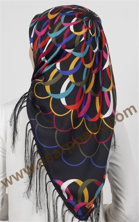 111-0017-09 PİRAMİT PÜSKÜLLÜ EŞARP