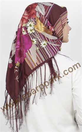 111-0019-03 PİRAMİT PÜSKÜLLÜ EŞARP