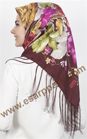 111-0019-03 PİRAMİT PÜSKÜLLÜ EŞARP