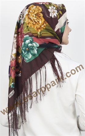 111-0019-07 PİRAMİT PÜSKÜLLÜ EŞARP