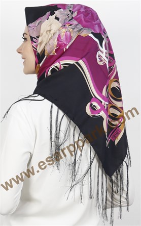 111-0021-06 PİRAMİT PÜSKÜLLÜ EŞARP