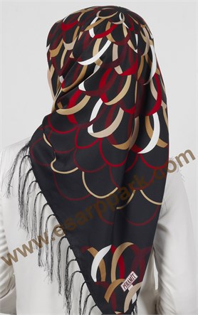 111-0021-07 PİRAMİT PÜSKÜLLÜ EŞARP