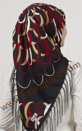 111-0021-07 PİRAMİT PÜSKÜLLÜ EŞARP