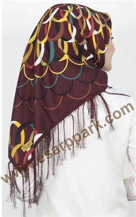 111-0022-07 PİRAMİT PÜSKÜLLÜ EŞARP