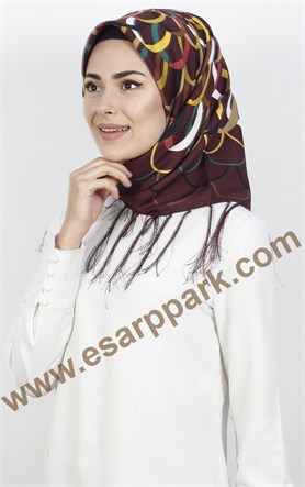 111-0022-07 PİRAMİT PÜSKÜLLÜ EŞARP