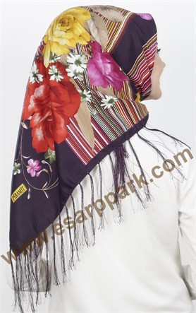 111-0022-09 PİRAMİT PÜSKÜLLÜ EŞARP