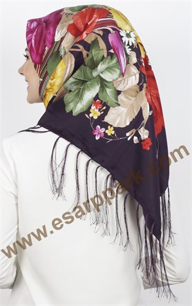 111-0022-09 PİRAMİT PÜSKÜLLÜ EŞARP