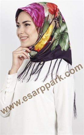 111-0022-09 PİRAMİT PÜSKÜLLÜ EŞARP