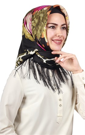 111-0017-11 PİRAMİT PÜSKÜLLÜ EŞARP