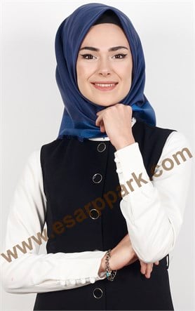 1240-02 ARMİNE İPEK ŞAL EŞARP LACİVERT