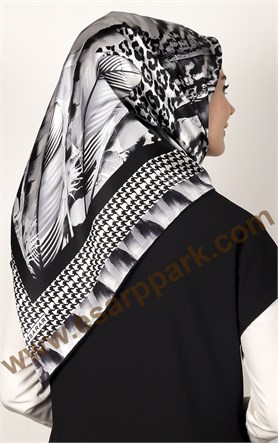 1454-1 SARAR İPEK SİYAH GRİ
