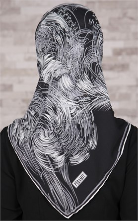 Piramit Krep Eşarp 116-0002-01 Siyah