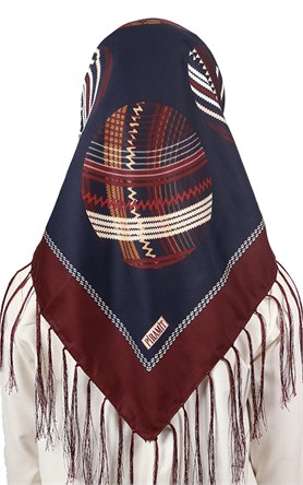 111-0016-07 PİRAMİT PÜSKÜLLÜ EŞARP