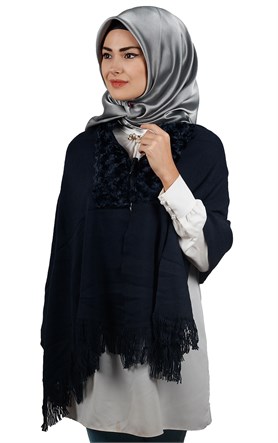 Kürklü Triko Omuz Şalı 2020-3