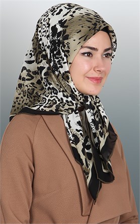 Piramit Krep Eşarp 116-0006-06 Yeşil