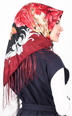 111-0013-12 PİRAMİT PÜSKÜLLÜ EŞARP