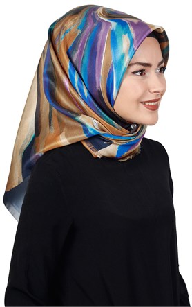 Piramit Tafta Dijital Eşarp 1913-6