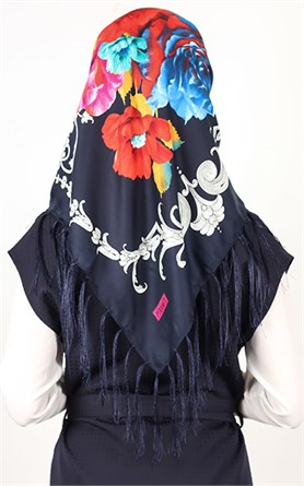 111-0013-04 PİRAMİT PÜSKÜLLÜ EŞARP