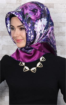 3865-31 ARMİNE İPEK LACİVERT MOR