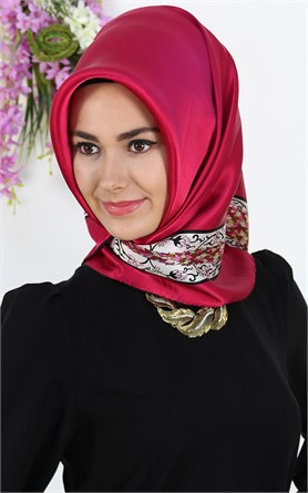 5552-24 ARMİNE İPEK FUŞYA SİYAH