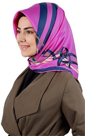 102-0008-02 U.S POLO ASSN EŞARP  FUŞYA LACİVERT