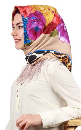 111-0017-08 PİRAMİT PÜSKÜLLÜ EŞARP