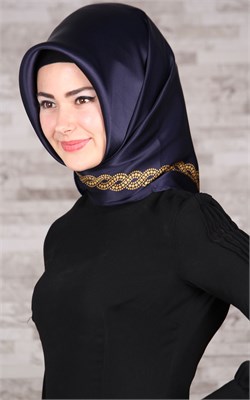 7486-05 ARMİNE İPEK EŞARP 2015 YAZ LACİVERET GOLD