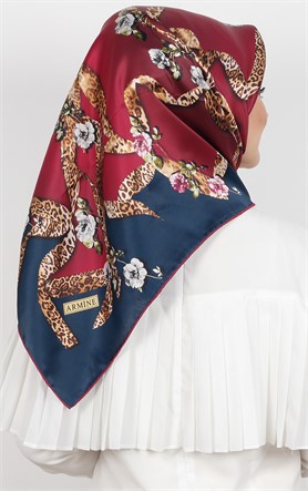 3865-28 ARMİNE İPEK KİREMİT SİYAH