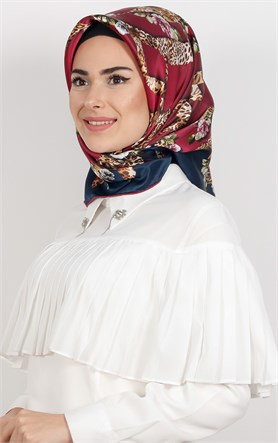 3865-28 ARMİNE İPEK KİREMİT SİYAH