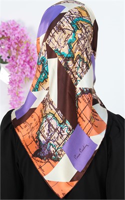 6105230-332 PİERRE CARDİN İPEK TURUNCU KAHVE