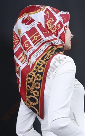 3939-01 ARMİNE İPEK KIRMIZI SİYAH