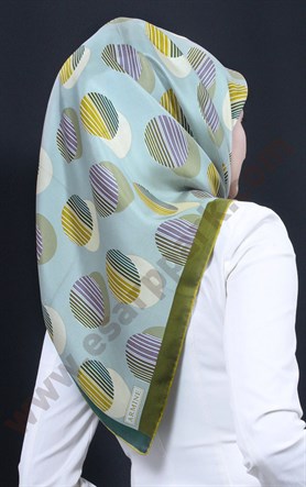 3963-18 ARMİNE İPEK YEŞİL EKRU