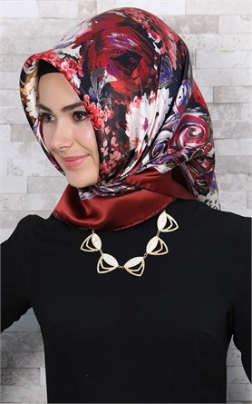 3865-30 ARMİNE İPEK KİREMİT KIRMIZI