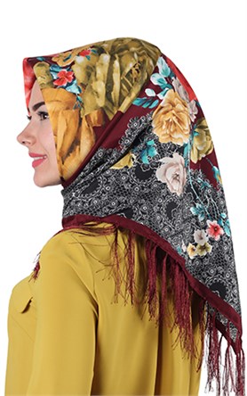 111-0013-28 PİRAMİT PÜSKÜLLÜ EŞARP