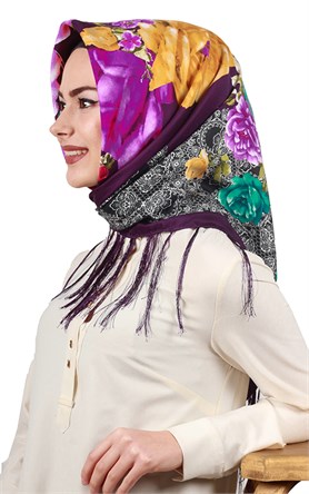 111-0018-04 PİRAMİT PÜSKÜLLÜ EŞARP