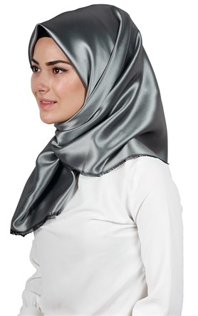 Delux Tafta Eşarp 1000-14 Gümüş