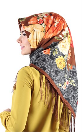 111-0013-25 PİRAMİT PÜSKÜLLÜ EŞARP