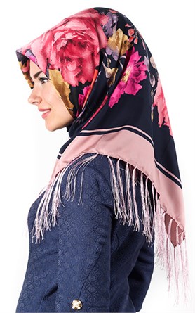 111-0012-14 PİRAMİT PÜSKÜLLÜ EŞARP