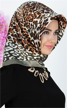 3859-20 ARMİNE İPEK YEŞİL KAHVE