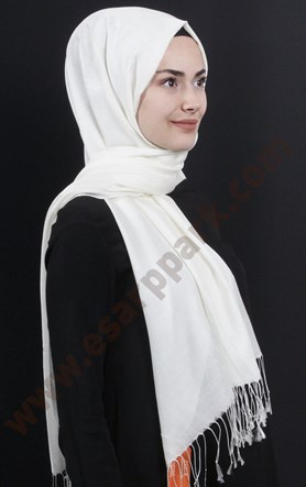 500-0001-09  ÇİFT YÖNLÜ İPEKSİ ŞAL EKRU