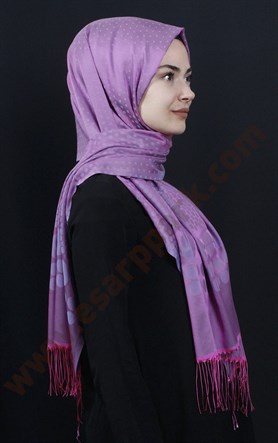 500-0002-06 ÇİFT YÖNLÜ İPEKSİ ŞAL PEMBE MAVİ