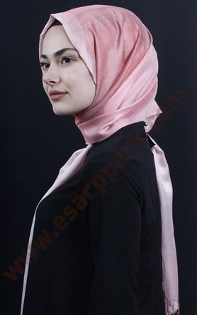 500-0010-02 ÇİFT YÖNLÜ İPEKSİ ŞAL  AÇIK PEMBE