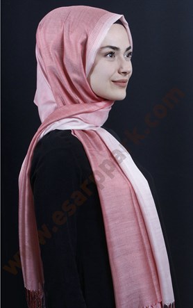 500-0010-02 ÇİFT YÖNLÜ İPEKSİ ŞAL  AÇIK PEMBE