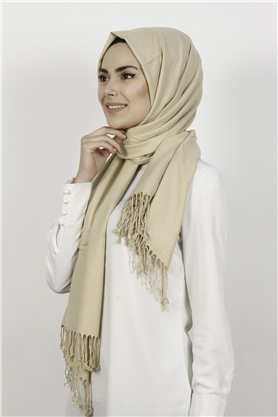 Kalın Paşmina Şal 520-0001-06 Krem
