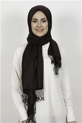 Kalın Paşmina Şal 520-0001-09 Acı Kahve